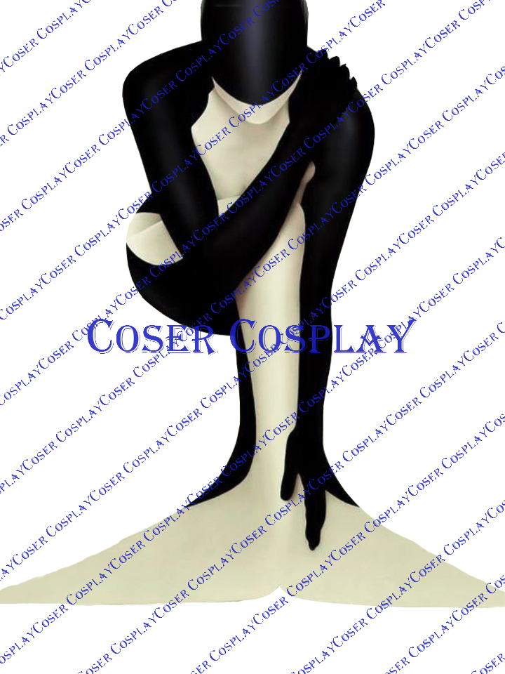 2019 Mermaid White And Black Zentai Suit 0527